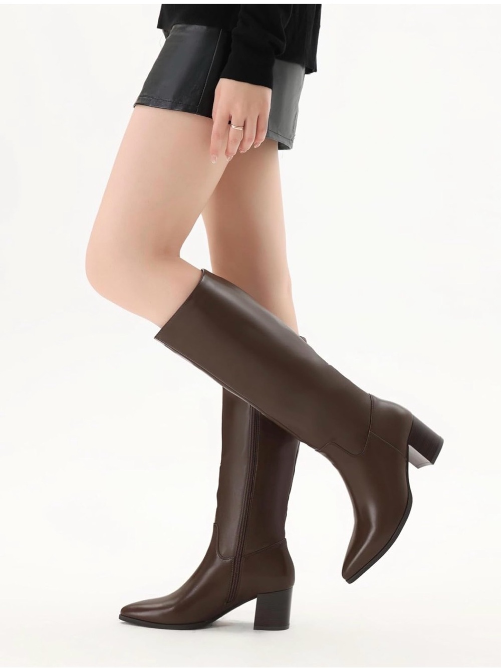 Women's Knee High Boot in Dark Brown - Picture 3 of 5